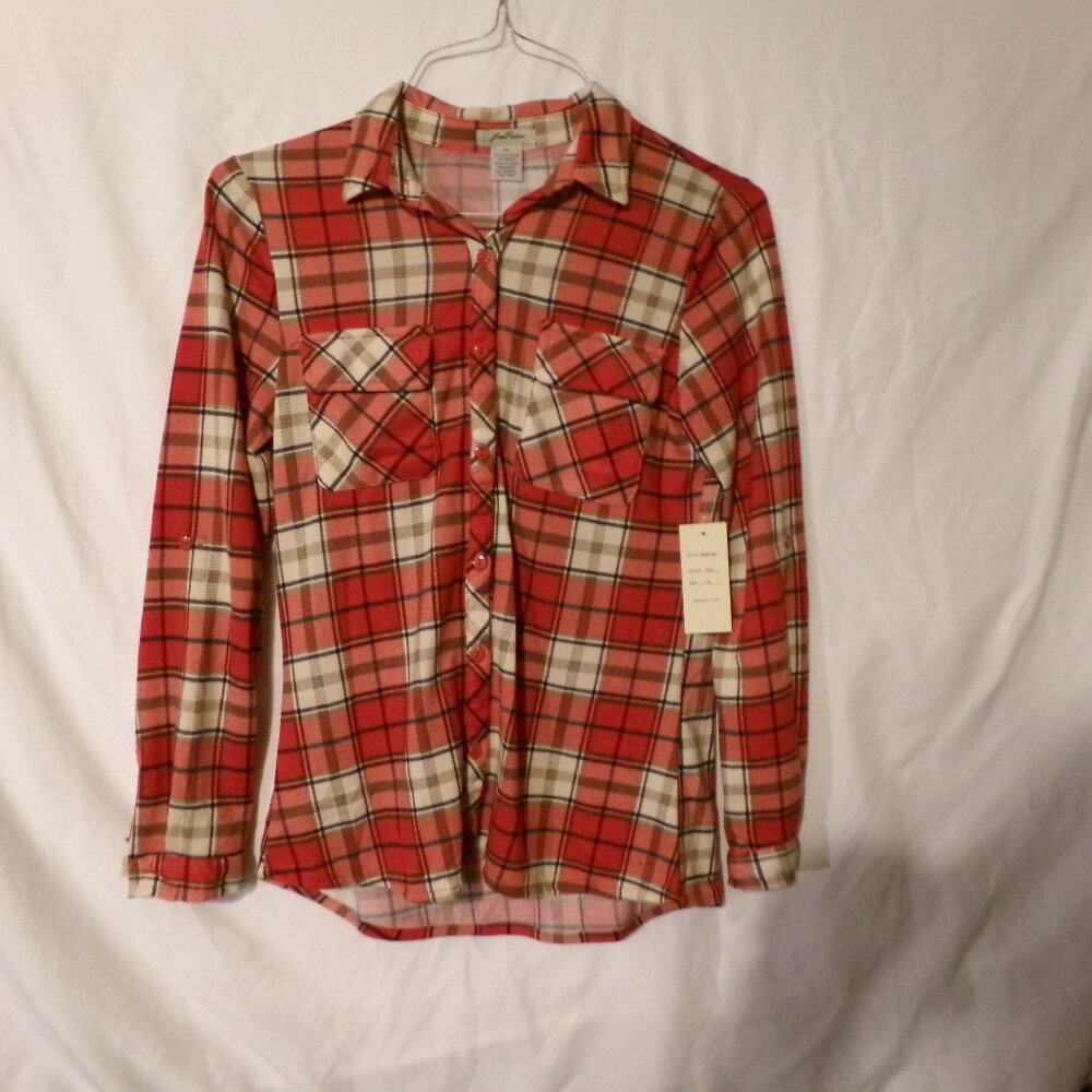 Love Potion Red Plaid Long Sleeve Top – NWT – Size XL
